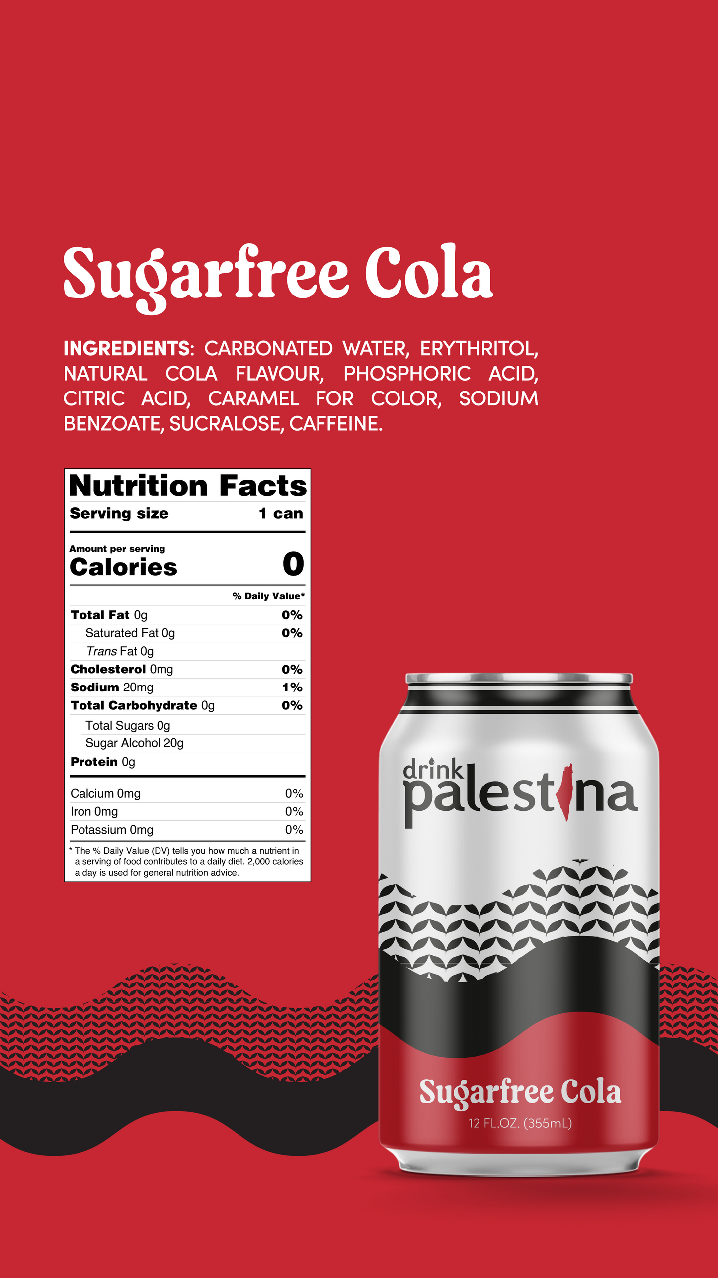 Drink Palestina Soda - Sugarfree Cola Flavor