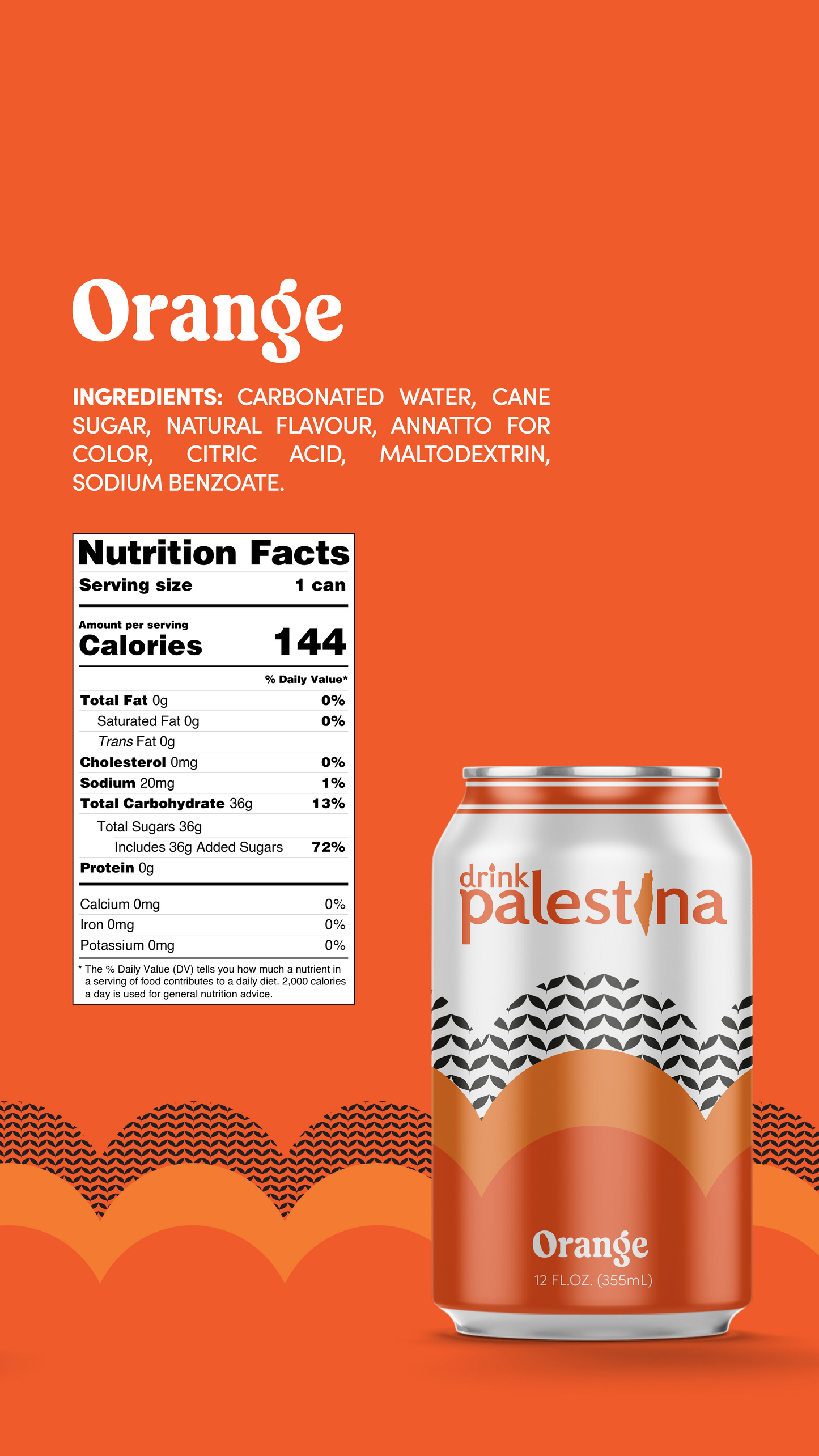 Drink Palestina Soda - Orange Flavor
